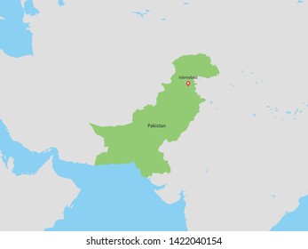 High Detailed Map of Pakistan and Capital is a fully layered. Vector illustration eps 10.