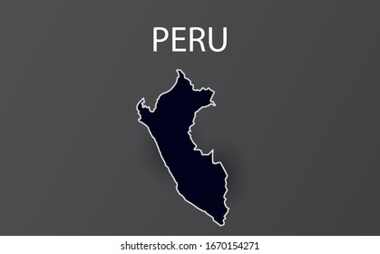 High detailed map of Peru. Vector illustration.