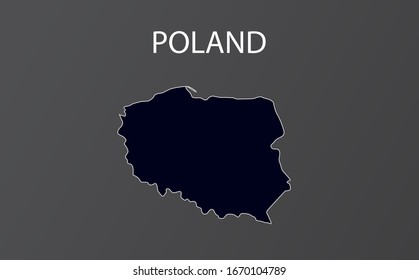 High detailed map of Poland. Vector illustration.