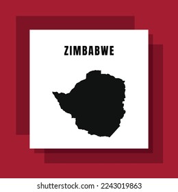 High Detailed Map Poster or Banner of Zimbabwe