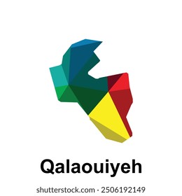 High detailed map of Qalaouiyeh City, colorful style illustration vector Design Template, suitable for your company