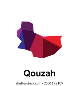 High detailed map of Qouzah City, colorful style illustration vector Design Template, suitable for your company