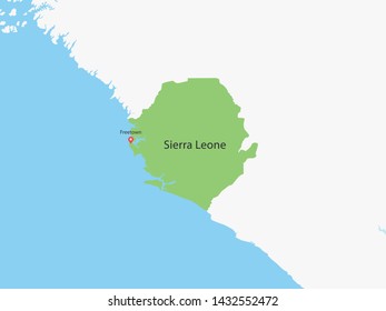 High Detailed Map of Sierra Leone and Capital is a fully layered. Vector illustration eps 10.