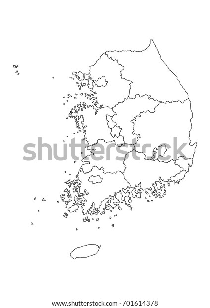 High Detailed Map South Korea 600w 701614378 