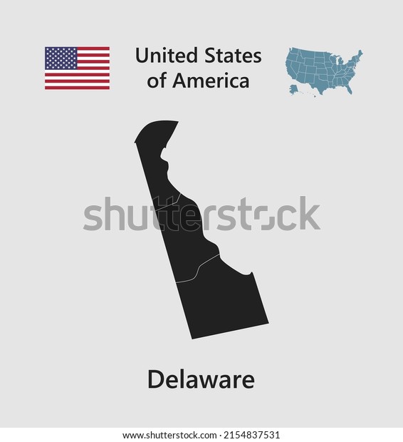 High detailed\
map state Delaware. United states of America illustration divided\
on states. Vector template state Delaware USA for your background,\
website, pattern,\
infographic