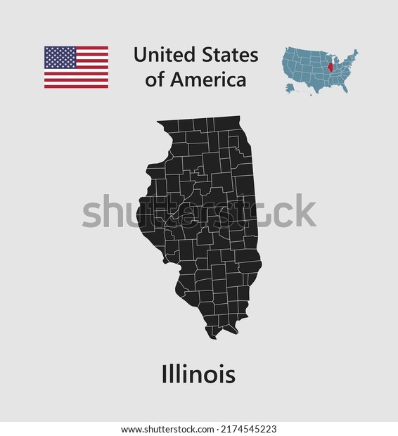 High detailed\
map state Idaho. United states of America illustration divided on\
states. Vector template state Idaho USA for your background,\
website, pattern,\
infographic