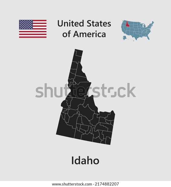 High detailed\
map state Illinois. United states of America illustration divided\
on states. Vector template state Illinois USA for your background,\
website, pattern,\
infographic
