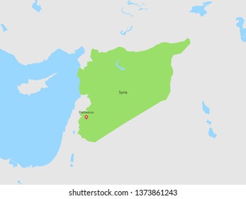 High Detailed Map of Syria and Capital is a fully layered. Vector illustration eps 10.