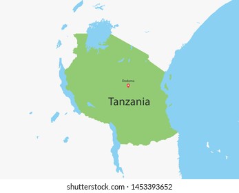 High Detailed Map of Tanzania is fully layered. Vector illustration eps 10.