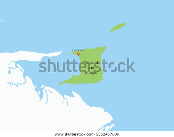 High Detailed Map Trinidad Tobago Capital Stock Vector Royalty Free