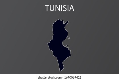 High detailed map of Tunisia. Vector illustration.