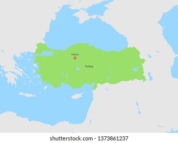 High Detailed Map of Turkey and Capital is a fully layered. Vector illustration eps 10.