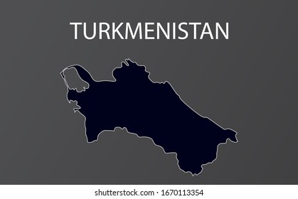 High detailed map of Turkmenistan. Vector illustration.