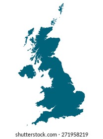 High detailed map of United Kingdom