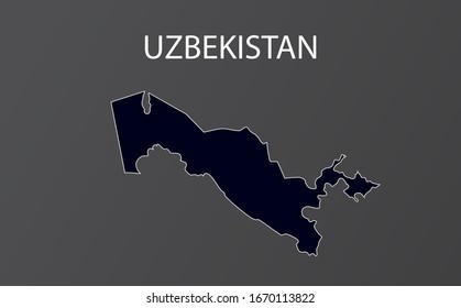 High detailed map of Uzbekistan. Vector illustration.