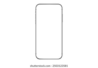 High detailed modern trendy smartphone with blank screen. 3d vector illustration. Realistic vector mockup