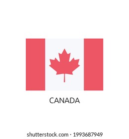 High Detailed National Flag of Canada with name , EPS 10 Editable