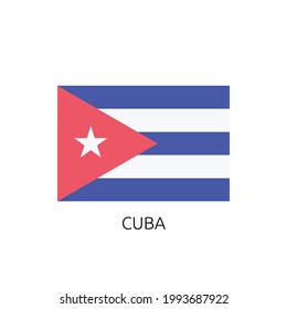 High Detailed National Flag of Cuba with name , EPS 10 Editable