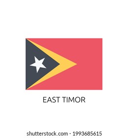 High Detailed National Flag of East timor with name , EPS 10 Editable
