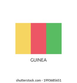 High Detailed National Flag of Guinea with name , EPS 10 Editable