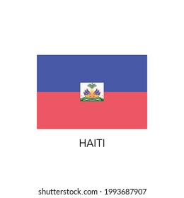 High Detailed National Flag of Haiti with name , EPS 10 Editable