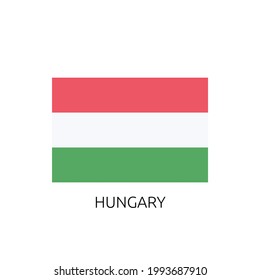 High Detailed National Flag of Hungary with name , EPS 10 Editable