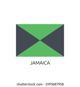 High Detailed National Flag of Jamaica with name , EPS 10 Editable