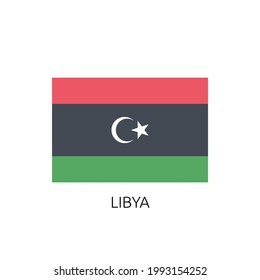 High Detailed National Flag of Libya with name , EPS 10 Editable