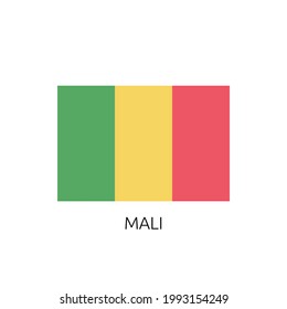 High Detailed National Flag of Mali with name , EPS 10 Editable