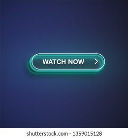 High detailed neon button, vector illustration