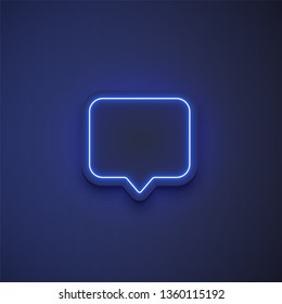 High detailed neon colorful speech bubble. vector illustration