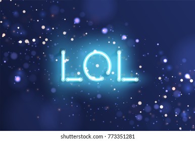 High detailed neon word with sparkling background, vector illustration 