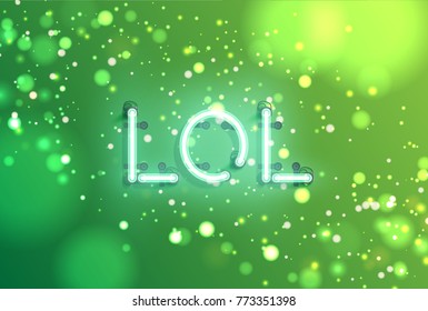 High detailed neon word with sparkling background, vector illustration 