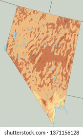 High detailed Nevada physical map.