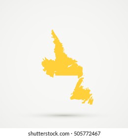 High detailed Orange vector map Newfoundland and Labrador