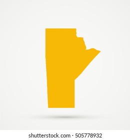 High detailed Orange vector map Manitoba