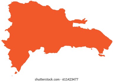 High detailed orange vector map – Dominican Republic map