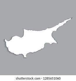 A High detailed Outline of the country of Cyprus.