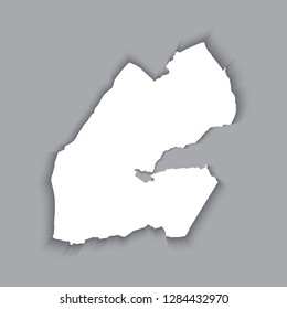 A High detailed Outline of the country of Djibouti.