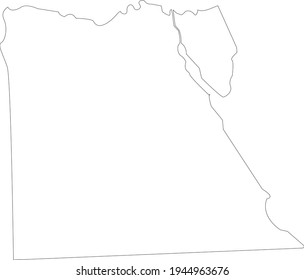 A High detailed Outline of the country of Egypt map.