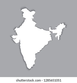 A High detailed Outline of the country of India.