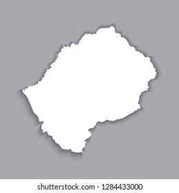 A High detailed Outline of the country of Lesotho.