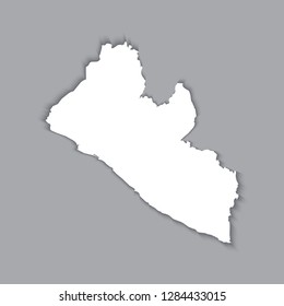 A High detailed Outline of the country of Liberia.