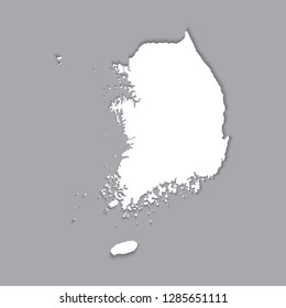 A High detailed Outline of the country of South Korea.