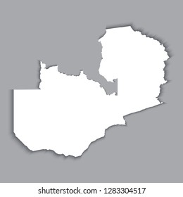 A High detailed Outline of the country of Zambia.