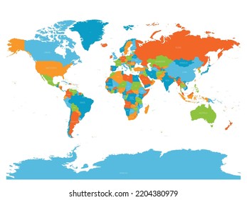 High detailed political map of World