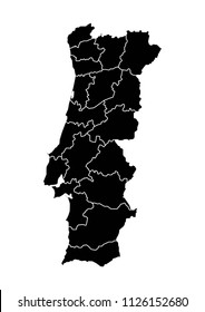 High detailed Portugal Map. Vector illustration