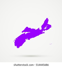 High detailed Purple vector map Nova Scotia