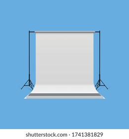 Alto Modelo detallado y realista 3d de soporte de fondo fotográfico.Vista frontal