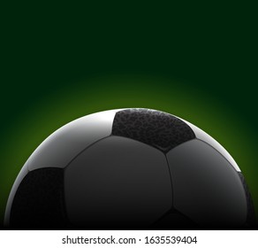 High Detailed Realistic Soccer ball Banner. cropped ball. vector illustration